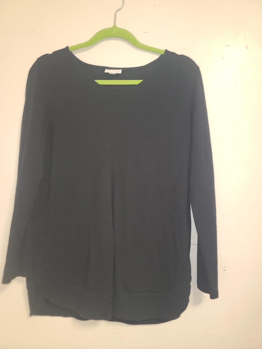 J. Jill Black Long-Sleeve V-Neck Blouse